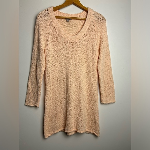 J.jill Knit  Classic old money Long sleeve Tunic Sweater Peach color size M - Picture 1 of 9